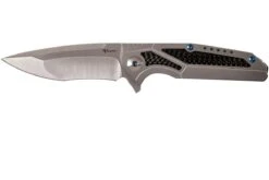 Reate K4 Grey, Carbonfiber Inlay, M390 Satin Finish Navaja