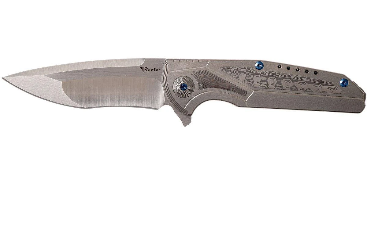 Reate K4 Grey, Damascus Inlay, M390 Satin Finish Navaja 3 Reate K4 Grey, Damascus Inlay, M390 Satin Finish Navaja