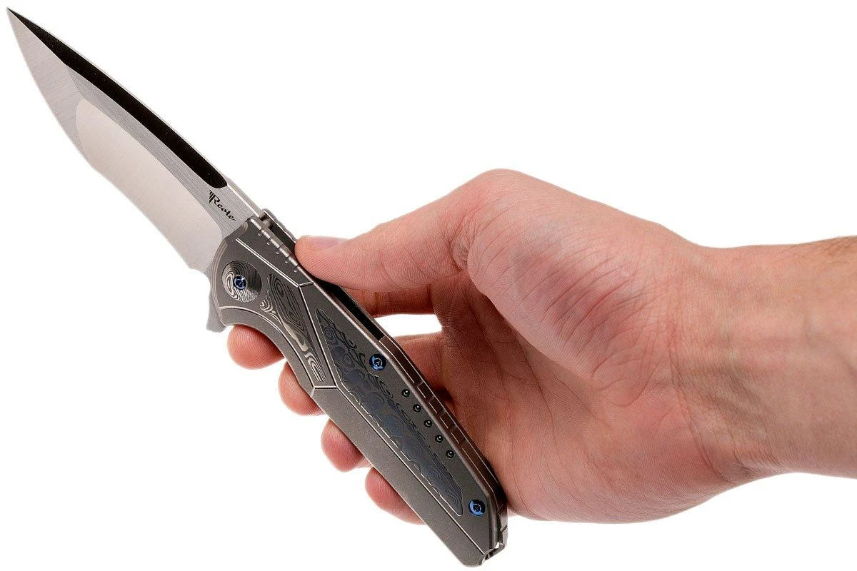 Reate K4 Grey, Damascus Inlay, M390 Satin Finish Navaja 11 Reate K4 Grey, Damascus Inlay, M390 Satin Finish Navaja - Imagen 9