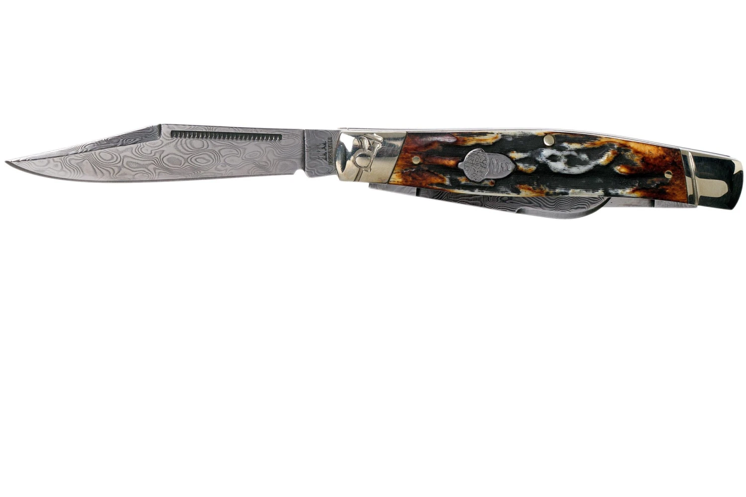 Rough Ryder Stockman Cinnamon Stag RR2160 Damascus Navaja Slipjoint 5 Rough Ryder Stockman Cinnamon Stag RR2160 Damascus Navaja Slipjoint - Imagen 3