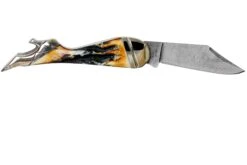 Rough Ryder Lady Leg Knife Cinnamon Stag RR2162 Damascus Navaja Slipjoint -Knives And Tools Comercio RY2162 02 rough ryder