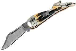Rough Ryder Lady Leg Knife Cinnamon Stag RR2162 Damascus Navaja Slipjoint -Knives And Tools Comercio RY2162 03 rough ryder
