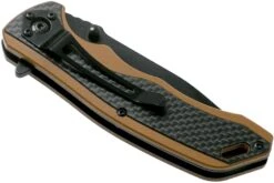 Schrade Ultra-Glide Flipper Knife 3.3" 1121082 Tan G10 & Carbon Fibre Navaja -Knives And Tools Comercio SC1121082 04 schrade