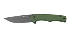SENCUT Crowley S21012-3 Black Stonewashed, Green Micarta, Navaja