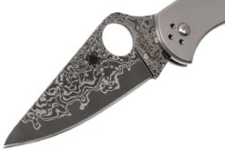 Spyderco C11TIPD Delica 4 Titanium Damascus Navaja -Knives And Tools Comercio SPC11TIPD 03 spyderco spc11tipd 03