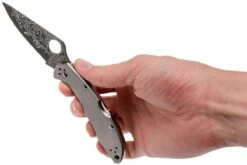 Spyderco C11TIPD Delica 4 Titanium Damascus Navaja -Knives And Tools Comercio SPC11TIPD 08 spyderco spc11tipd 08