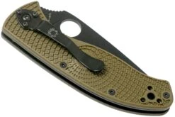 Spyderco Tenacious Lightweight OD Green Black C122PSODBK FRN Navaja Parcialmente Dentada -Knives And Tools Comercio SPC122PSODBK 04 spyderco