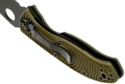 Spyderco Tenacious Lightweight OD Green Black C122PSODBK FRN Navaja Parcialmente Dentada -Knives And Tools Comercio SPC122PSODBK 05 spyderco
