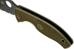 Spyderco Tenacious Lightweight OD Green Black C122PSODBK FRN Navaja Parcialmente Dentada -Knives And Tools Comercio SPC122PSODBK 07 spyderco