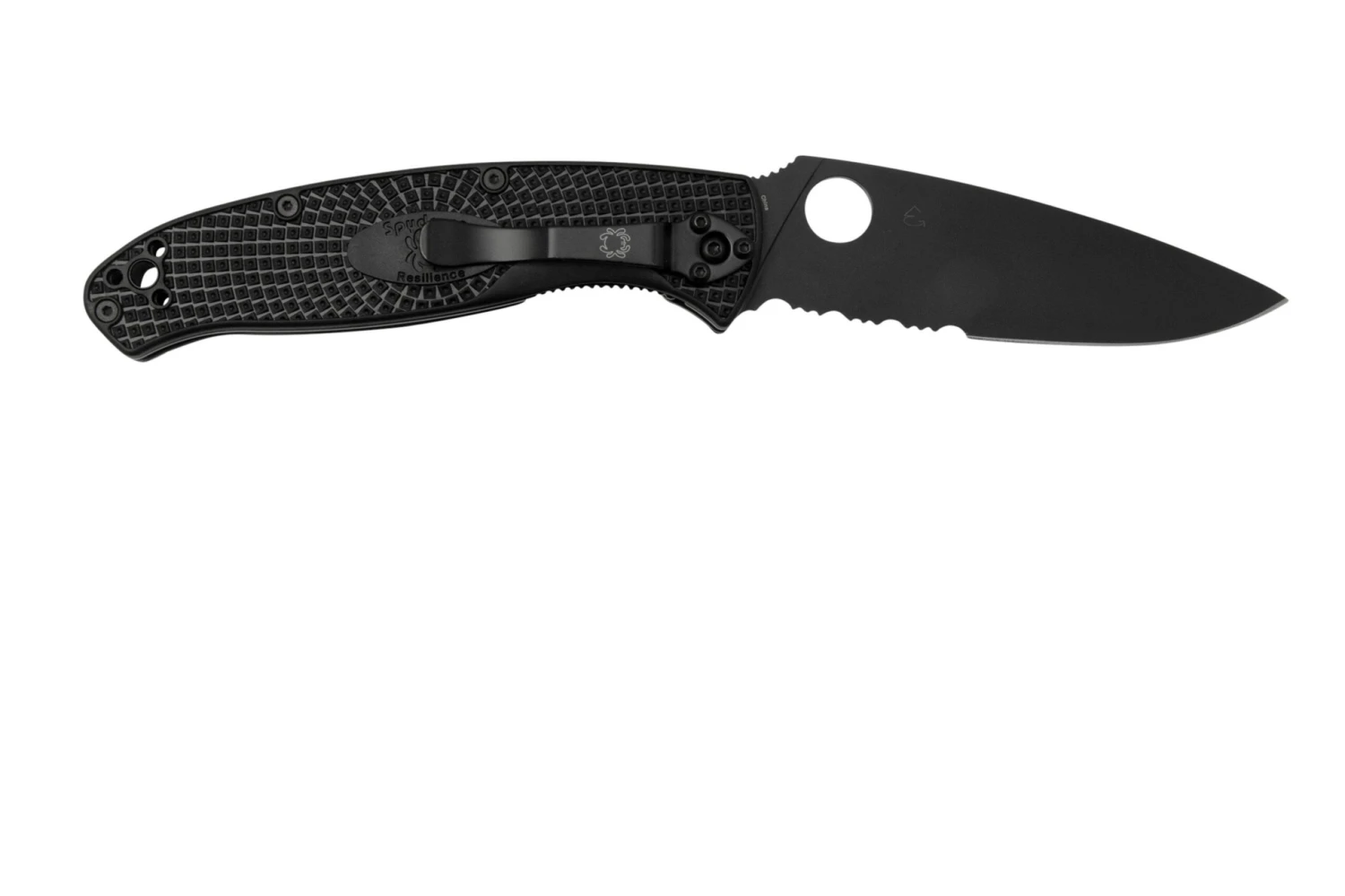Spyderco Resilience Lightweight Black C142PSBBK FRN Navaja Parcialmente Dentada 4 Spyderco Resilience Lightweight Black C142PSBBK FRN Navaja Parcialmente Dentada - Imagen 2