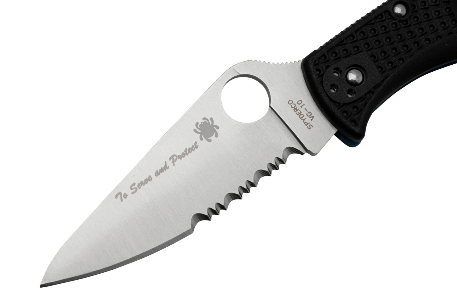 Spyderco Endela Thin Blue Line C243FPSBKBL Navaja Parcialmente Dentada 5 Spyderco Endela Thin Blue Line C243FPSBKBL Navaja Parcialmente Dentada - Imagen 3