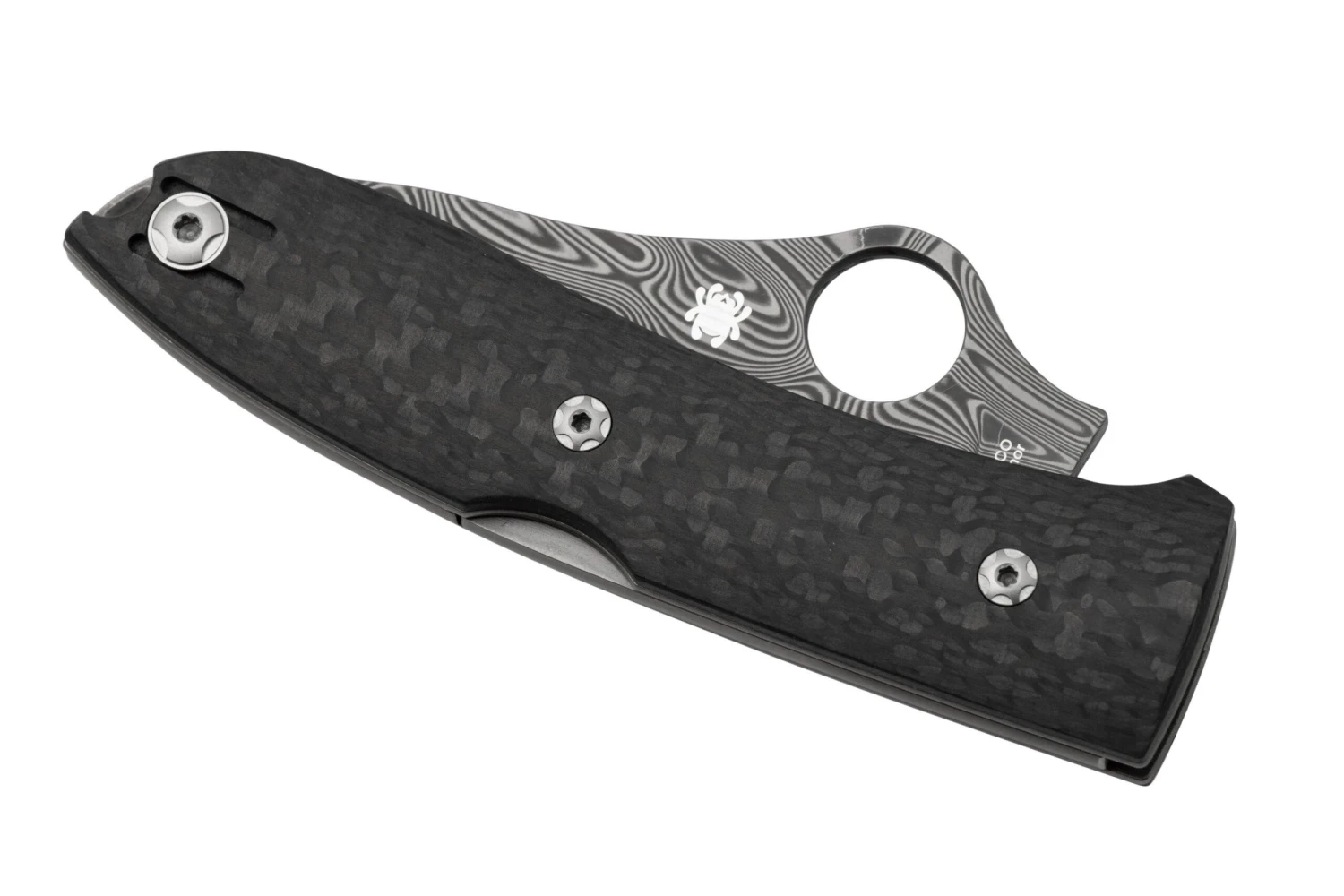Spyderco SpyOpera C255CFPD Carbon Fiber, Damasteel, Sprint Run, Navaja 8 Spyderco SpyOpera C255CFPD Carbon Fiber, Damasteel, Sprint Run, Navaja - Imagen 6
