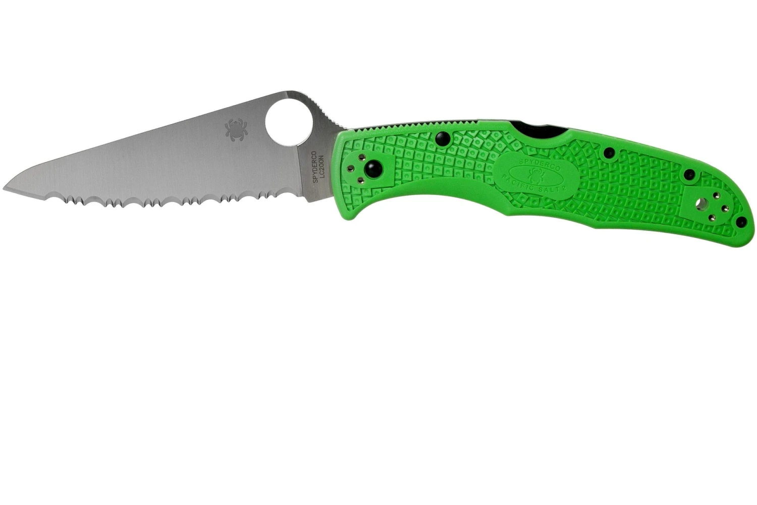 Spyderco C91FSGR2 Pacific Salt 2, Navaja, Dentada, Verde LC200N 3 Spyderco C91FSGR2 Pacific Salt 2, Navaja, Dentada, Verde LC200N