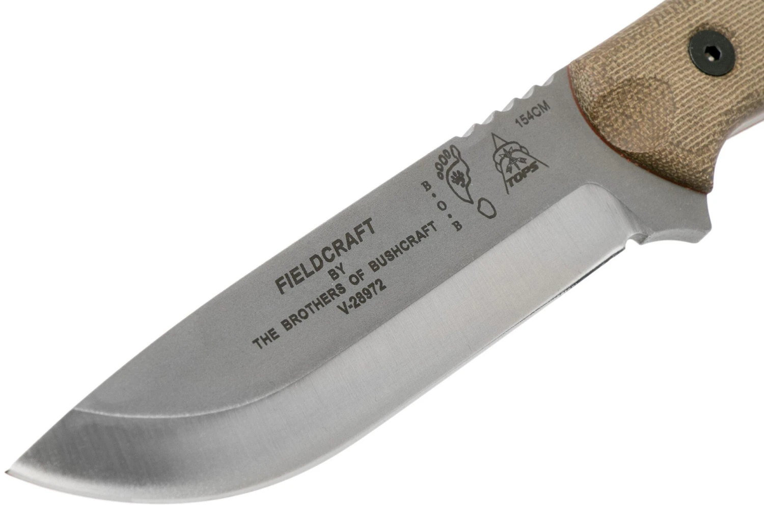 TOPS Knives B.O.B. Fieldcraft154CM Green Canvas Micarta BROS-154-GCM Cuchillo Bushcraft 5 TOPS Knives B.O.B. Fieldcraft154CM Green Canvas Micarta BROS-154-GCM Cuchillo Bushcraft - Imagen 3