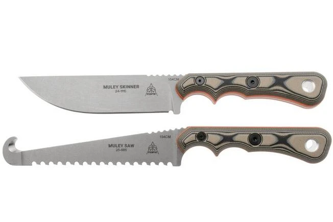 TOPS Knives Muley Combo MCMB-01, 154CM Tumble Finish, Tan Black G10, Leather Sheath, Set De Caza, Diseño De Leo Espinoza 3 TOPS Knives Muley Combo MCMB-01, 154CM Tumble Finish, Tan Black G10, Leather Sheath, Set De Caza, Diseño De Leo Espinoza
