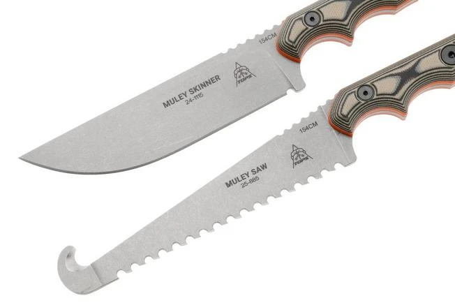 TOPS Knives Muley Combo MCMB-01, 154CM Tumble Finish, Tan Black G10, Leather Sheath, Set De Caza, Diseño De Leo Espinoza 5 TOPS Knives Muley Combo MCMB-01, 154CM Tumble Finish, Tan Black G10, Leather Sheath, Set De Caza, Diseño De Leo Espinoza - Imagen 3