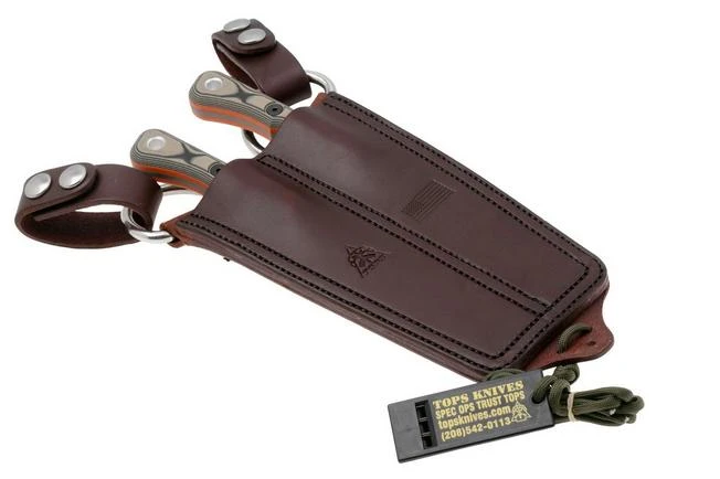 TOPS Knives Muley Combo MCMB-01, 154CM Tumble Finish, Tan Black G10, Leather Sheath, Set De Caza, Diseño De Leo Espinoza 8 TOPS Knives Muley Combo MCMB-01, 154CM Tumble Finish, Tan Black G10, Leather Sheath, Set De Caza, Diseño De Leo Espinoza - Imagen 6