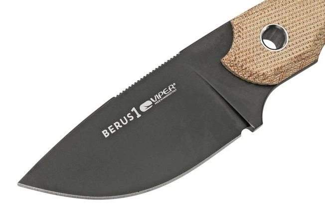 Viper Berus 1 VT4012DCN M390 PVD Black, Natural Canvas Micarta Cuchillo Fijo, Diseño Rumici 5 Viper Berus 1 VT4012DCN M390 PVD Black, Natural Canvas Micarta Cuchillo Fijo, Diseño Rumici - Imagen 3