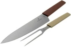 Victorinox Swiss Modern Cuchillo Para Trinchar Y Tenedor Para Carne, Rojo Y Beis -Knives And Tools Comercio VT6 9096 21G 03 victorinox