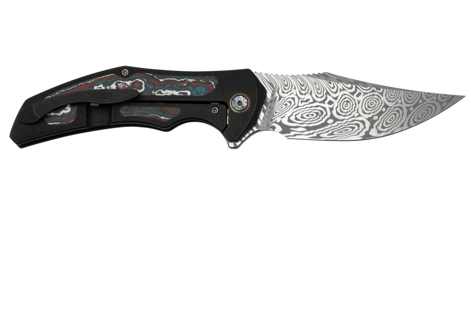 WE Knife Magnetron Black Titanium Nebula Fat Carbon, Heimskringla Damasteel WE18058-DS1 Navaja 4 WE Knife Magnetron Black Titanium Nebula Fat Carbon, Heimskringla Damasteel WE18058-DS1 Navaja - Imagen 2