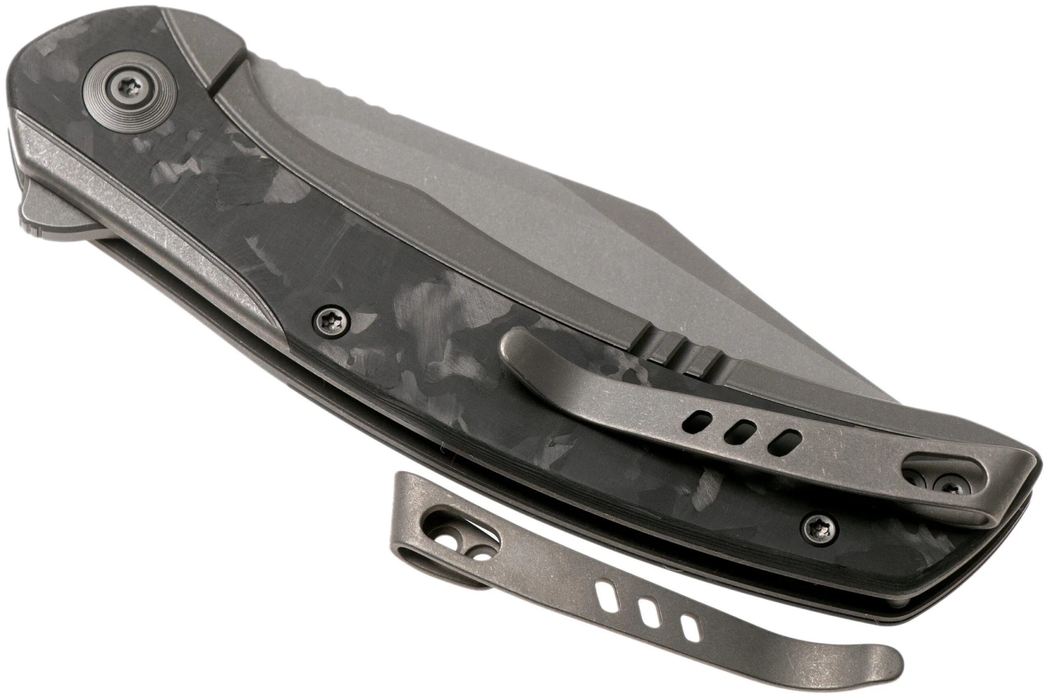 WE Knife Snick WE19022F-2 Stonewashed, Marble Carbon Fibre Navaja 6 WE Knife Snick WE19022F-2 Stonewashed, Marble Carbon Fibre Navaja - Imagen 4