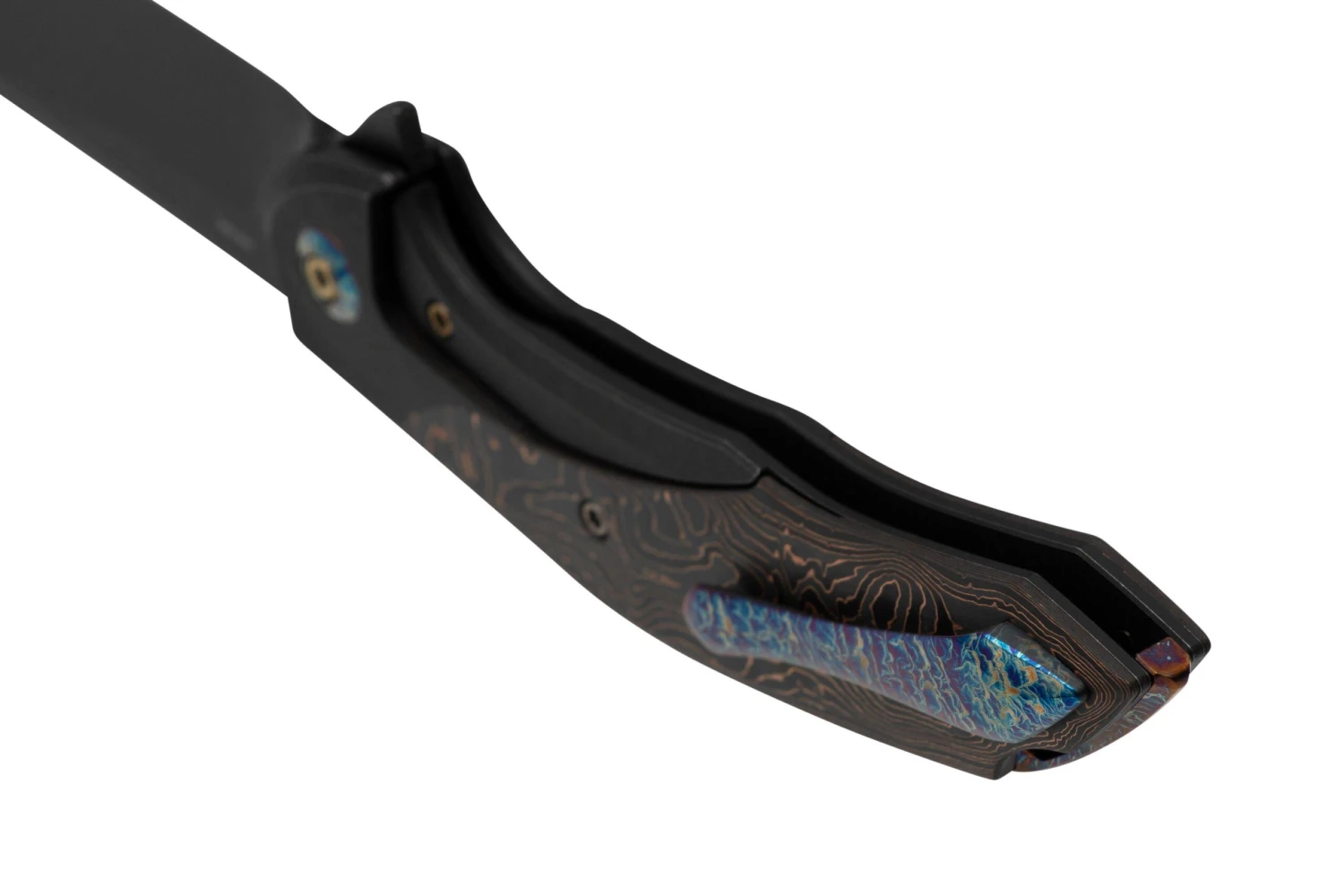 WE Knife Merata, WE22008B-1 Limited Edition, Black Titanium, CopperFoil Carbonfiber, CPM 20CV Navaja 6 WE Knife Merata, WE22008B-1 Limited Edition, Black Titanium, CopperFoil Carbonfiber, CPM 20CV Navaja - Imagen 4