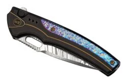WE Knife Exciton Black Titanium Flamed Titanium, Heimskringla Damasteel WE22038A-DS1 Limited Edition Navaja -Knives And Tools Comercio WKWE22038A DS1 06 weknife