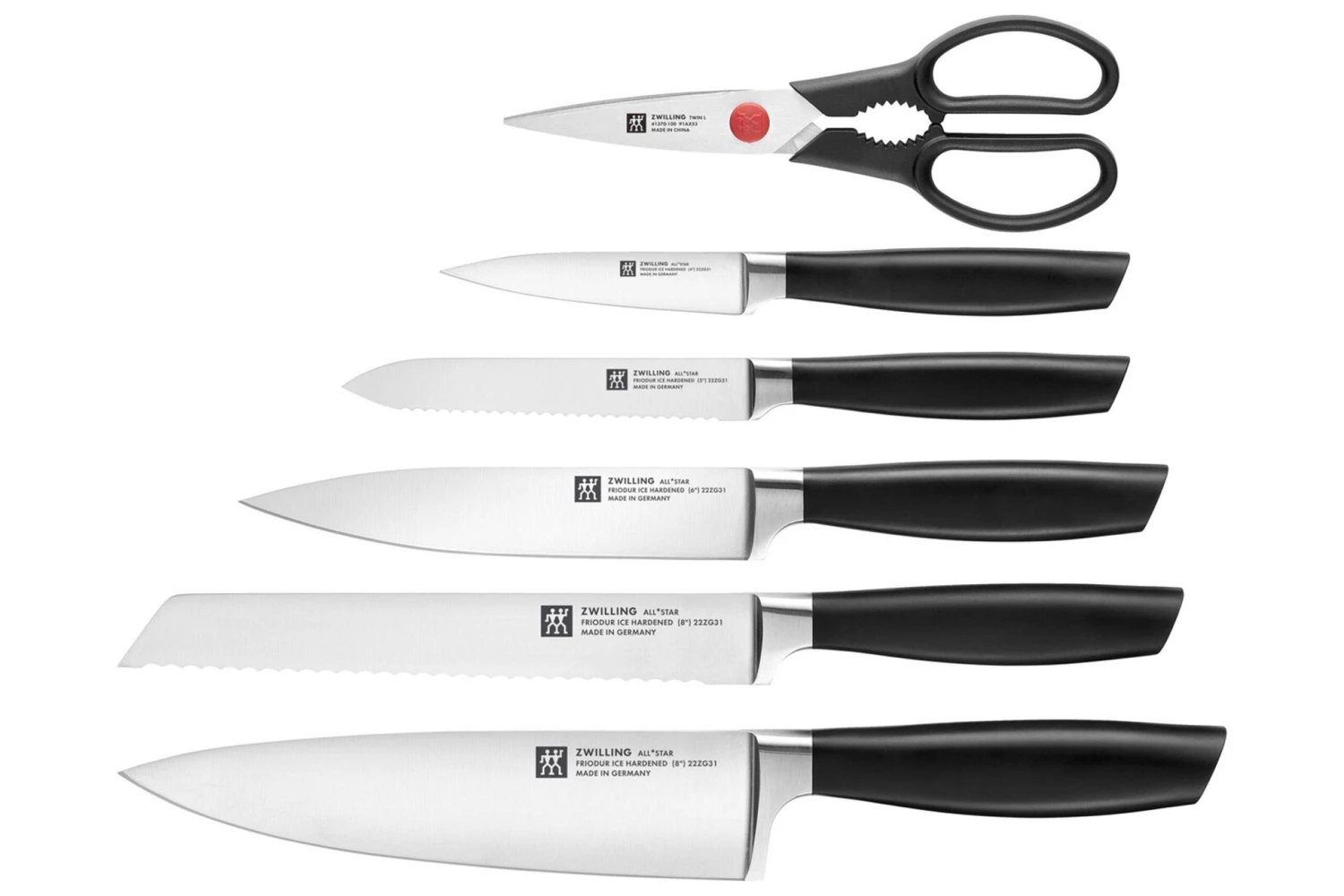 Zwilling All Star 1022776, Juego De 7 Cuchillos Con Bloque, Blanco/plateado 4 Zwilling All Star 1022776, Juego De 7 Cuchillos Con Bloque, Blanco/plateado - Imagen 2